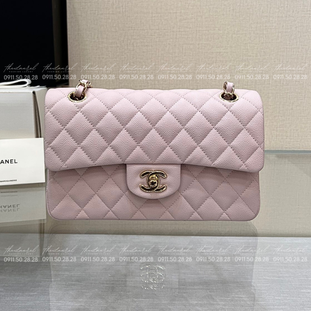 Chanel Classic ML Medium Flap Quilted Pink Caviar Gold Hardware 22P  Coco  Approved Studio
